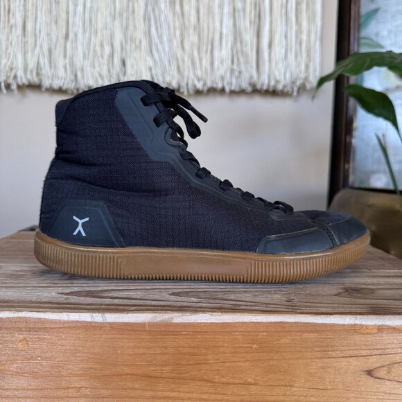 Flux Adapt High-Top Trainer Black Nylon Gum Sole Zero Drop Sneakers Size 8 - Picture 8 of 15